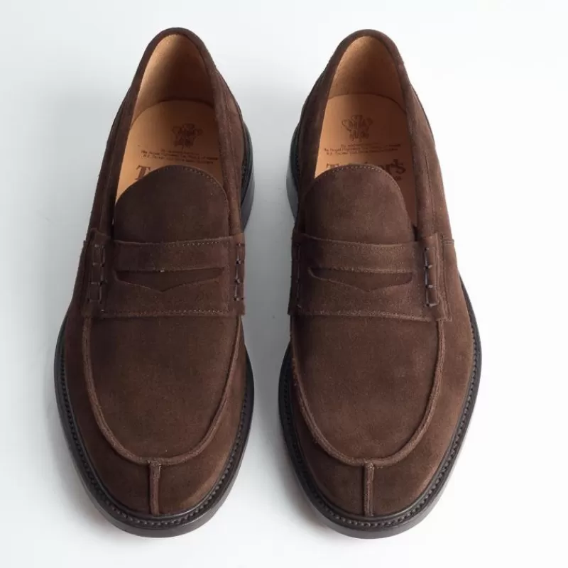 Tricker's - James - Mocassino Suede Repello - Cioccolato<Collezione Scarpe Uomo Mocassini