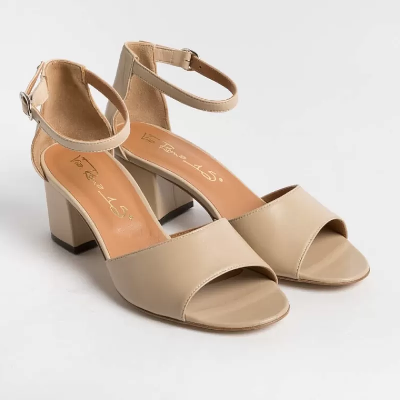 Via Roma 15 - Sandali Con Tacco - 3065 - Nappa Nude<Collezione Scarpe Donna Sandali Con Tacco